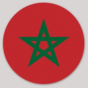 4&quot; MOORISH FLAG Bumper/Window Sticker 4 Inch circle
