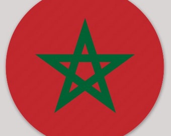 4" MOORISH FLAG Bumper/Window Sticker 4 Inch circle