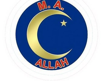 2" MOORISH American Bumper/Window Sticker 2 Inch circle