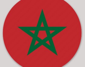 2" MOORISH FLAG Bumper/Window Sticker 2 Inch circle