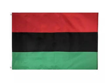 3 Foot by 5 Foot Pan African RBG Red Black Green Flag Double sided polyester with 2 Grommets