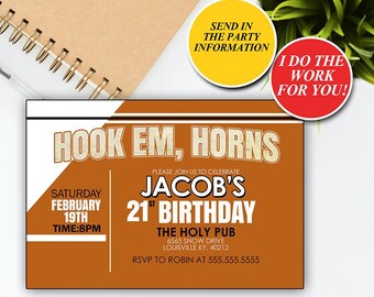 Texas Longhorn Football, fête d'anniversaire au Texas, longhorns, football universitaire, fan de football, Texas longhorns