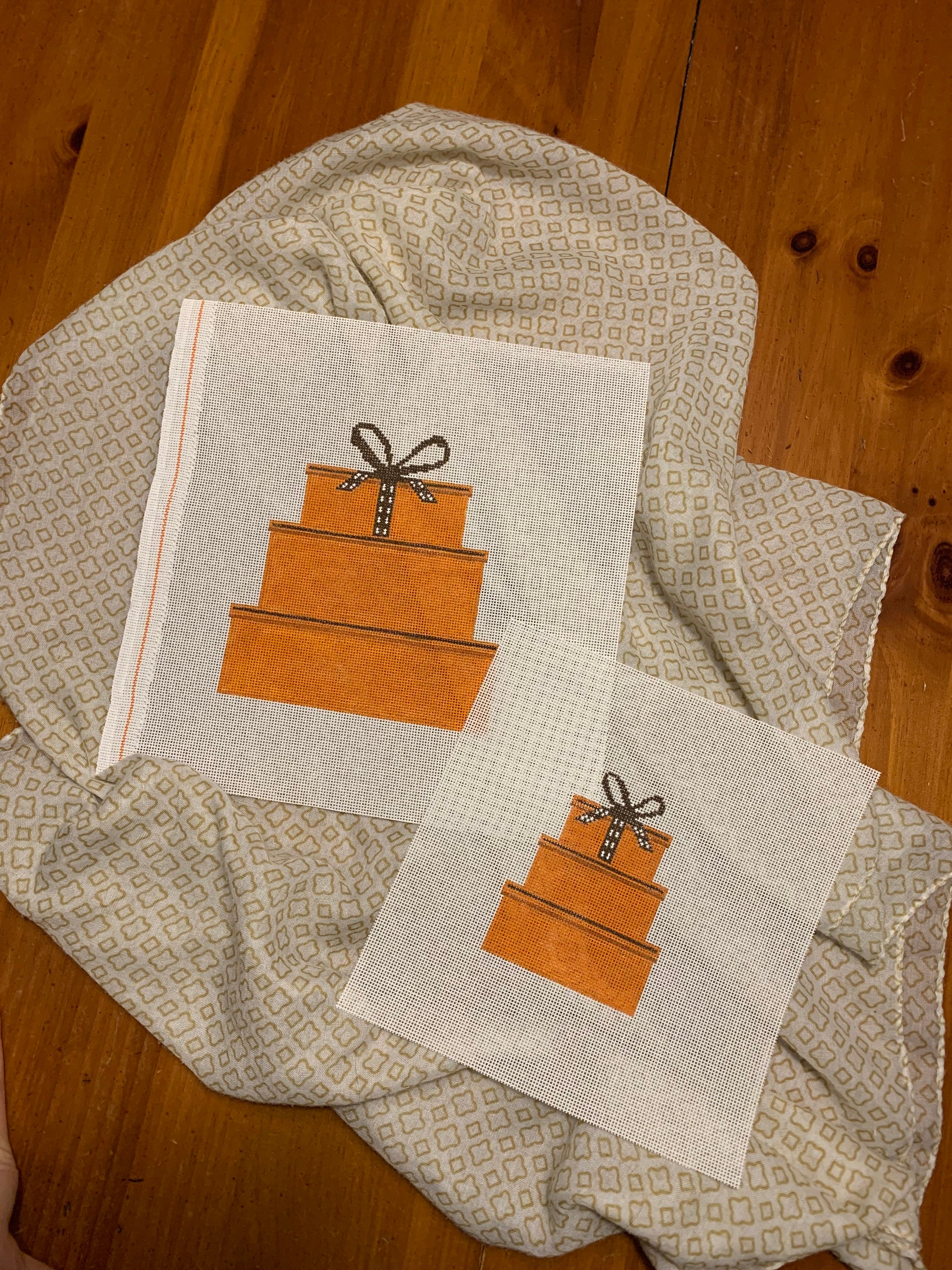 Needlepoint Canvas hermès Box of Gifts on 18 Mesh Etsy