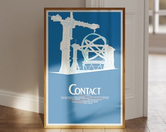 CONTACT movie poster, art,  film, minimalist, wall art, science, fiction, space, gift