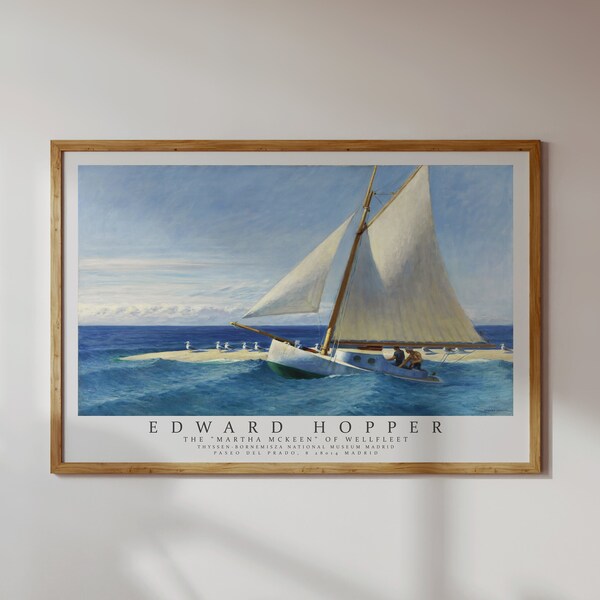 Edward Hopper, affiche de l'exposition, La « Martha Mckeen » de Wellfleet, art déco mural, réalisme, architecture, idée cadeau, minimalisme, tendance