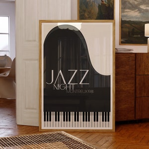 Jazz Music Festival Montreux 1981 Print, Jazz Art Poster, jazz, piano, music, band, Decor, minimalist, wall art, modern, gift
