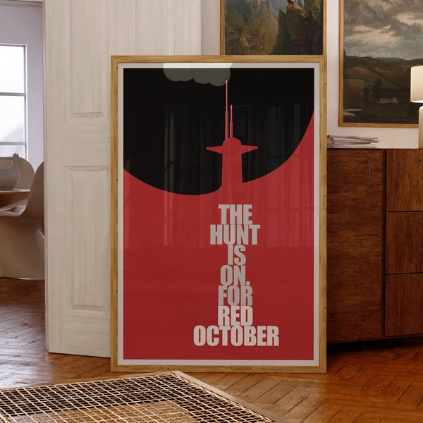 The Hunt for Red October Filmplakat, Kunst, Film, minimalistisch, Wandkunst, Marine, U-Boot, Schiff, Geschenk