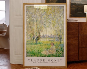 Claude Monet, Woman Seated under the Willows, 1880 – Print, Art Poster, Home Decor, minimalist, wall art, modern, gift