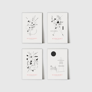 Wassily Kandinsky Art Bundle, Set of 4 | Exhibition Posters, Artwork, Abstract Home Decor, Digital Print, minimalist, wall art, gift