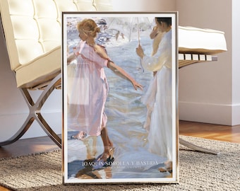 Joaquín Sorolla "Time for a Bathe" Canvas Print - Valencia Beach Art - Large Wall Decor