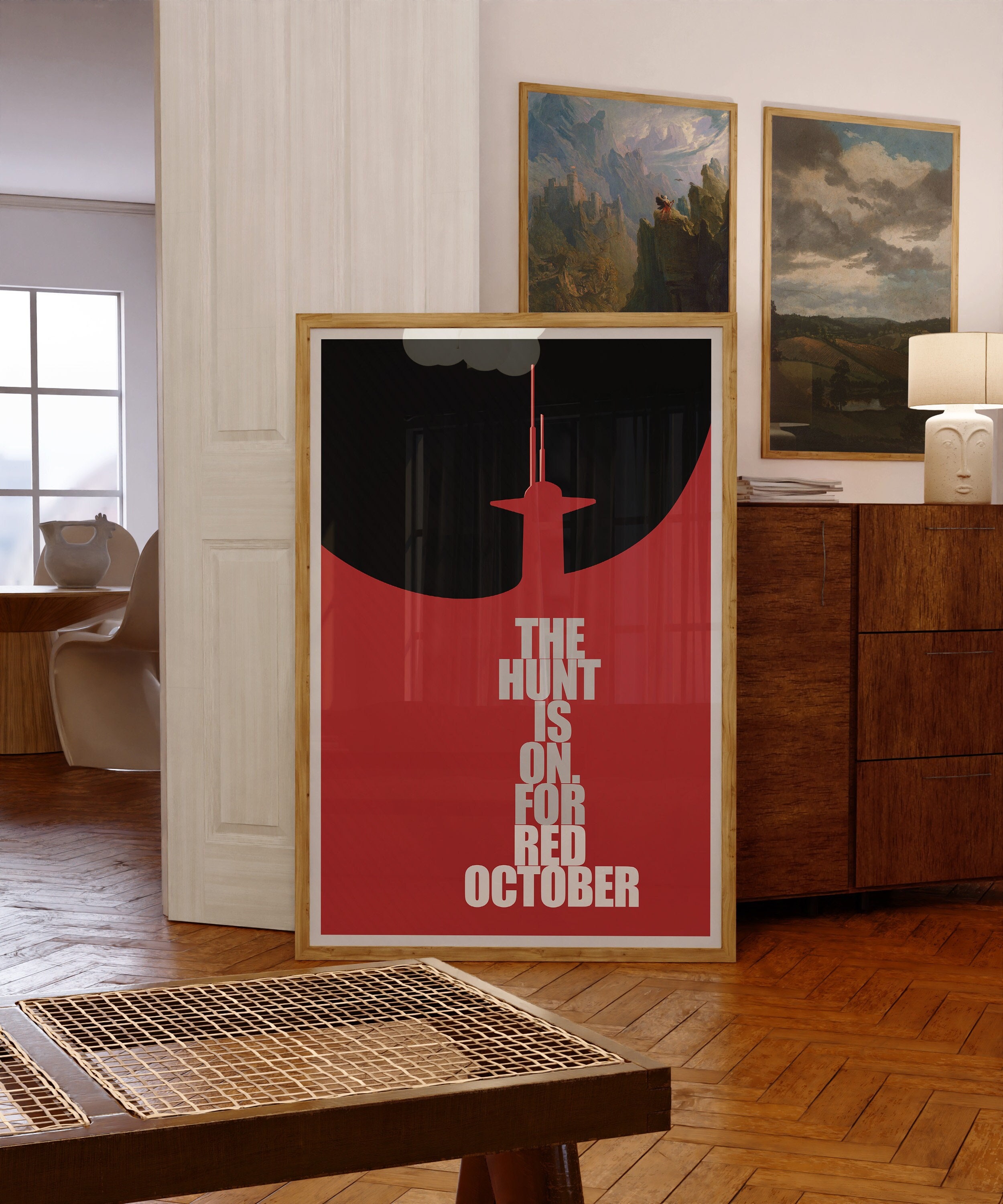 Jagd auf den Roten Oktober Filmplakat, Kunst, Film, minimalistisch