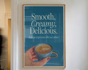 Kaffeposter Köksväggkonst Retro Espressotryck Cafédekor