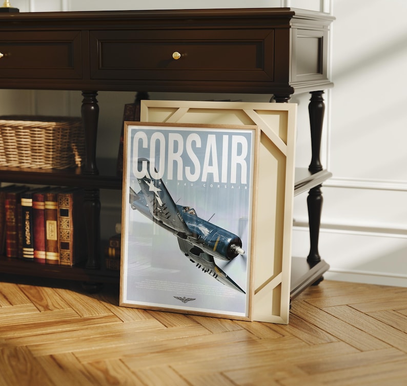 GREATBIGCANVAS A Vought F4U 5 Corsair in Flight Unframed Poster Print