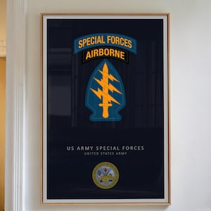 United States Special Forces Poster, 1st Special Forces Command airborne, military art, minimalist, wall art, us army, gift