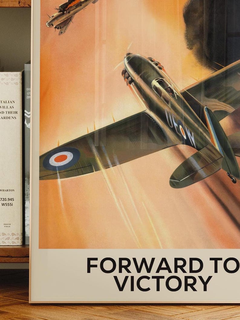 vintage-raf-ww2-poster-forward-to-victory-british-fighter-plane