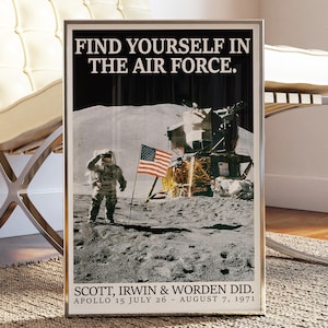 Vintage Apollo 15 Air Force Recruitment Poster: NASA Moon Landing (Digital Download)