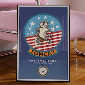 Póster F-14 Tomcat, parche F-14, arte de aviación, militar, marina, portaaviones, minimalista, arte de pared, fuerza aérea, bebé en cualquier momento, regalo