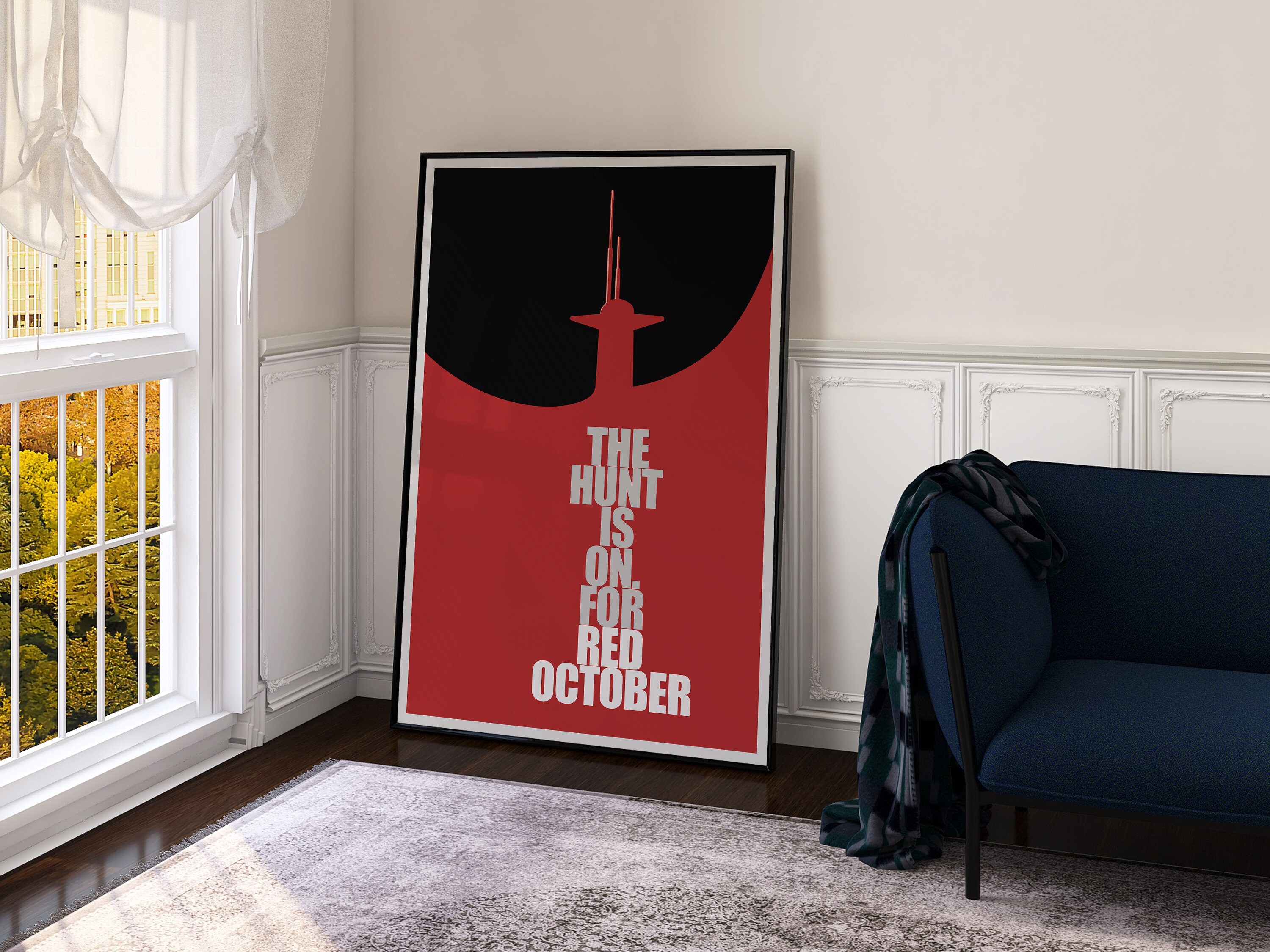 Jagd auf den Roten Oktober Filmplakat, Kunst, Film, minimalistisch