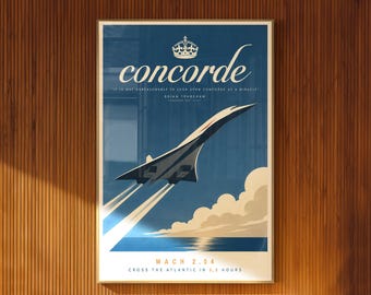Plakat Concorde Vintage Supersonic Aircraft do druku na ścianie