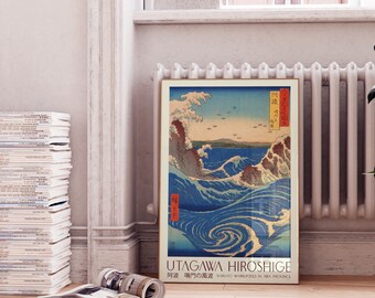 Vintage Japanese Wave Poster Hiroshige Wall Art Ukiyo-e Print - Etsy