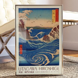 Japanese Wave Art Print – Hiroshige’s Naruto Whirlpools in Awa Province (1853)