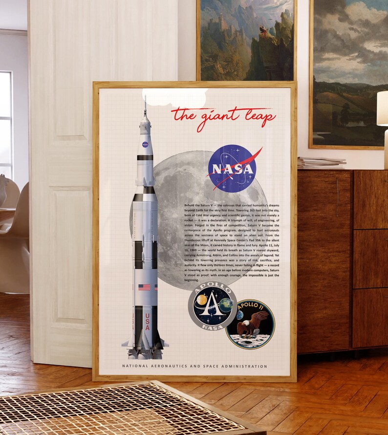 NASA Rocket Poster Set | Saturn V Apollo 11 & Artemis SLS, Space ...