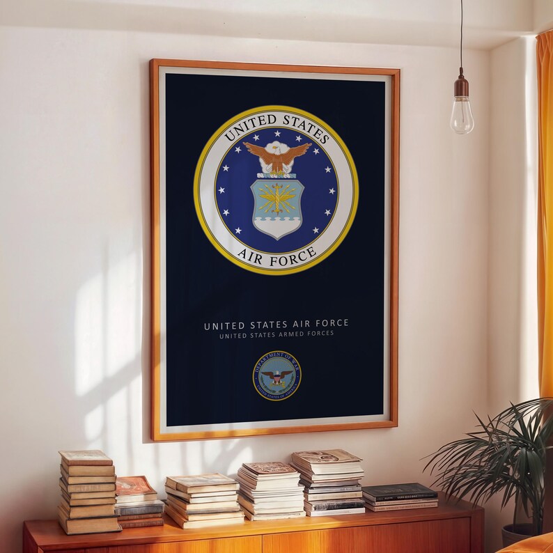 United States Air Force Poster – Minimalist Military Aviation Art, USAF ...