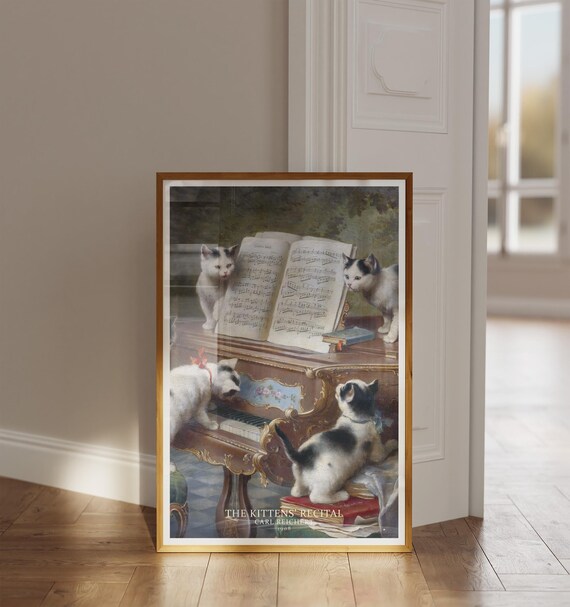 ヴィンテージ猫ポスター「子猫のリサイタル」カール・ライヒェルト作
