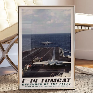 F-14 Tomcat Poster, Military Art, Fighter Jet Decor, Navy Print, F-14 Wall Art, Naval Aviation Art, Tomcat Print, Pilot Gift