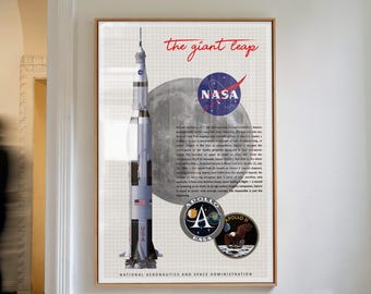 アポロ 11 号打ち上げポスター、月面着陸、NASA サターン 5、サターン