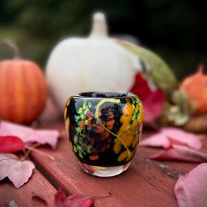 Festive &quot;Halloween Night&quot; Blown Glass Votive