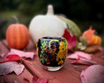 Festive "Halloween Night" Blown Glass Votive