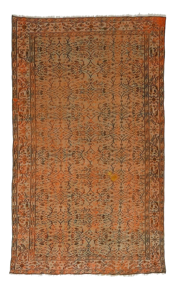 Vintage Turkish Oushak Rug 5x8: Handwoven Wool Medallion Carpet - Etsy
