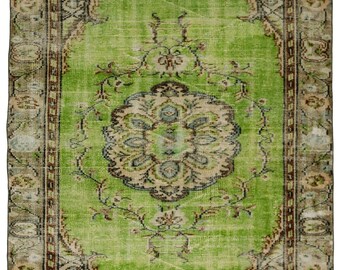 Vintage Türkischer Oushak Wollteppich: 150x250 Handgefertigter Boho Teppich