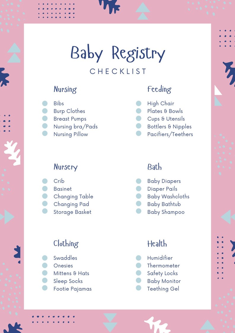 Baby Registration List Etsy