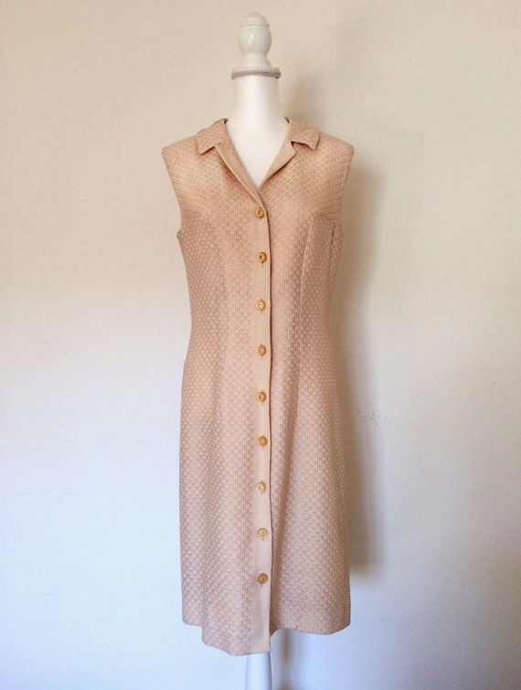 60s Dusty Rose Embroidered Dress - image 2