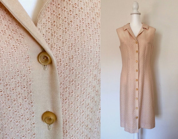 60s Dusty Rose Embroidered Dress - image 1