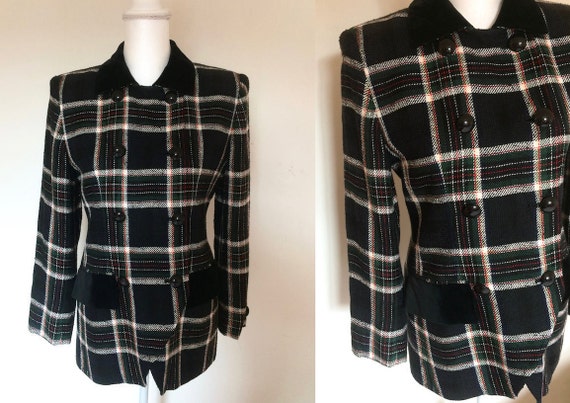 90s Double Breasted Check Jacket
