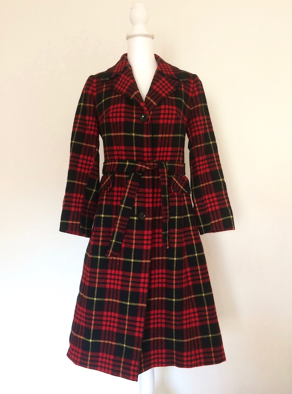 50s Check Wool Coat