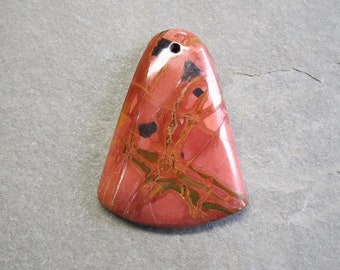 Purple Picasso Jasper, Cherry Red Creek Jasper, pinkish brown pendant, 39 x 29 x 6 mm,  natural healing gemstone, 1 piece