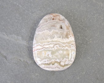 Mexican Crazy Lace Agate, druzy, gray, white, pendant, 40 x 30 x 7 mm, natural healing gemstone, 1 piece