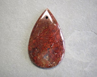 Pietersite, Tempest Stone, Storm Stone, rich brown shimmering teardrop pendant, 44 x 27 x 5 mm, natural protection gemstone - 1 piece