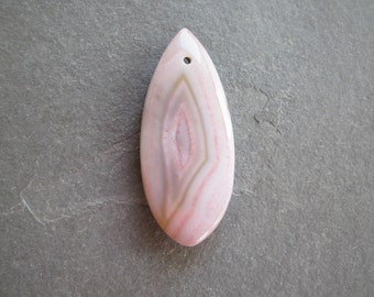 Botswana Agate, banded Chalcedony, pinky beige and gray shaded, pendant, 44 x 19 x 8 mm, natural healing gemstone, 1 piece