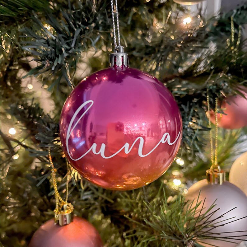 Personalised Christmas Baubles/custom Name Christmas Tree Etsy Australia