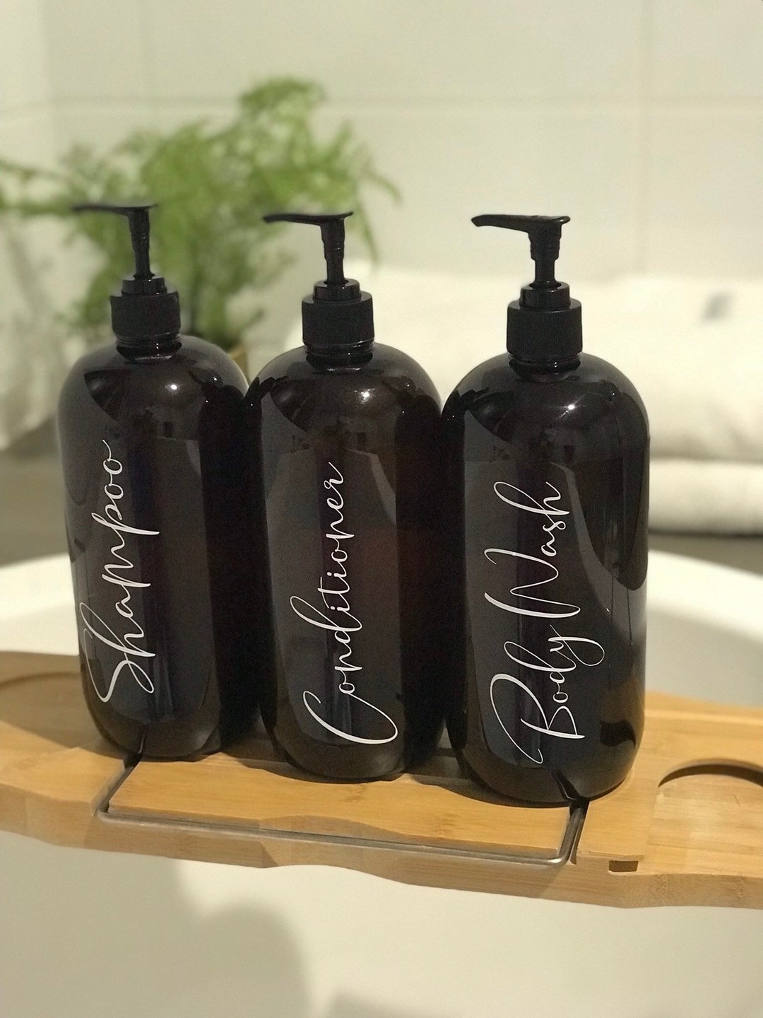 Custom Vinyl Label 1L PET Pump Bottles for Shampoo Conditioner
