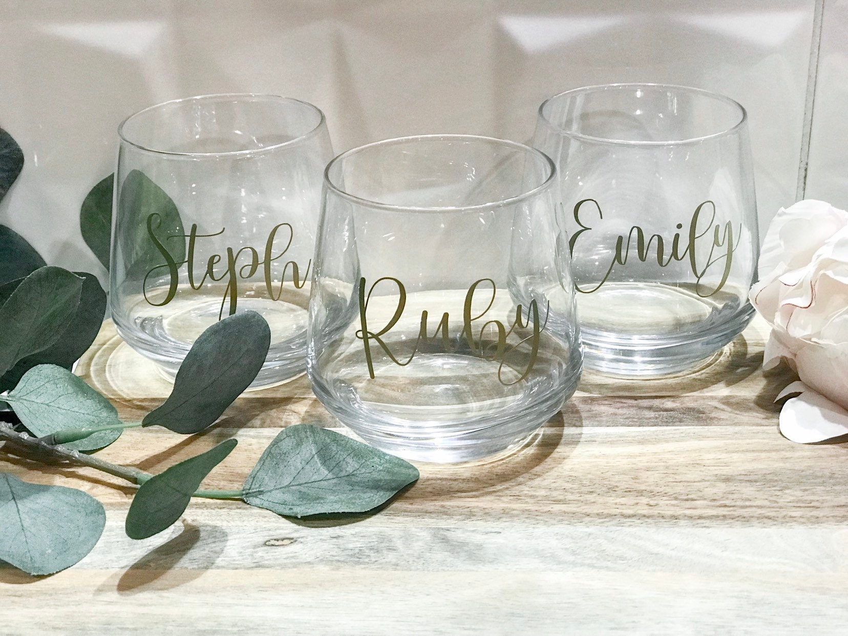 Glass Label Wine Glass Label Wedding Party Name Vinyl Etsy