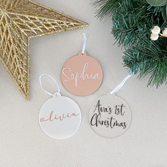 Personalised Acrylic Christmas Ornaments Personalised - Etsy