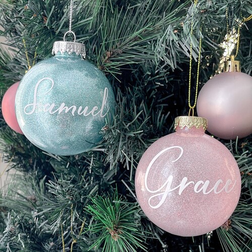 Personalised Christmas Baubles/custom Name Christmas Tree Etsy Australia