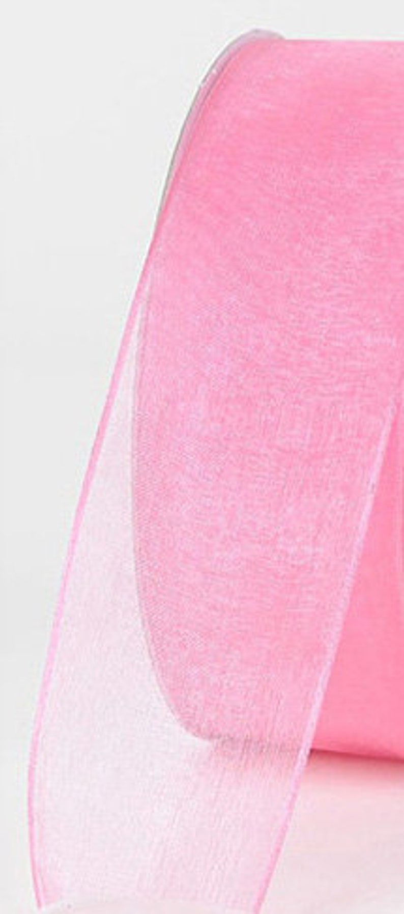 Pink 1-12 Mono Edge Organza Ribbon 25yds