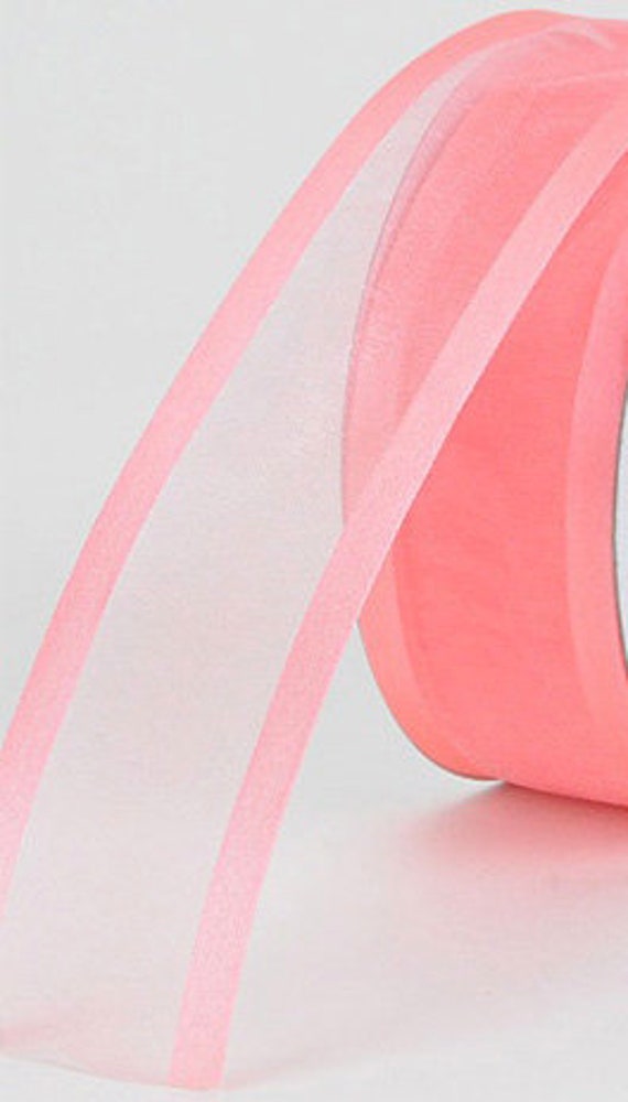 Pink 1-12 Mono Edge Organza Ribbon 25yds